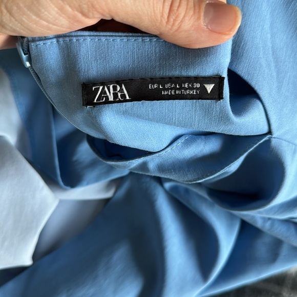 Zara Blogger Favorite Blue Cut-out Halter Top Bodycon Midi Dress Sz L - Picture 11 of 13